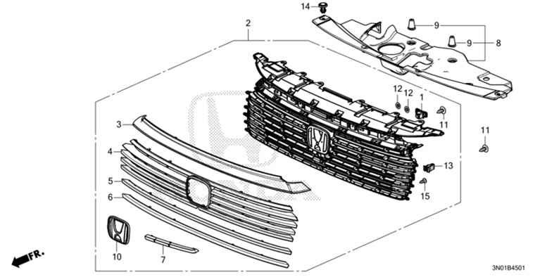 71203-3M0-J51ZB Grill Molding