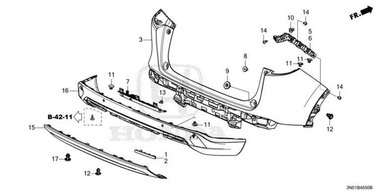 71501-3M0-000ZD Face Rear Bumper