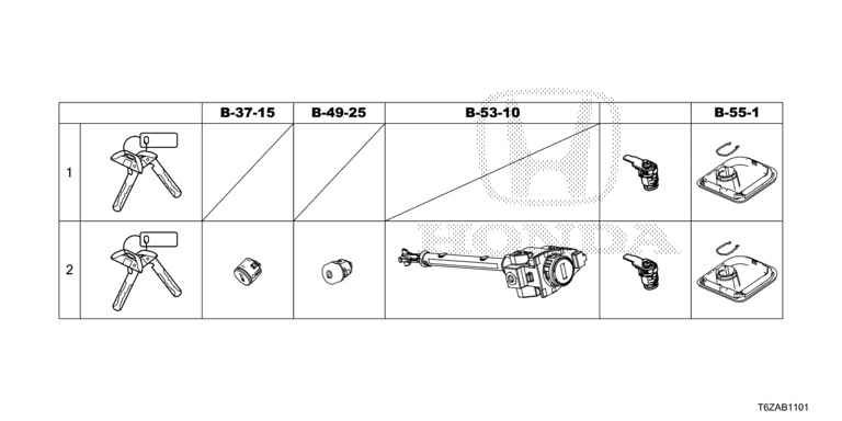 Door Key Set Honda Ridgeline